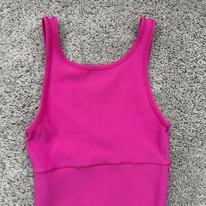 Lululemon Power Pivot Tank Top Rib Sonic Pink. Size 0